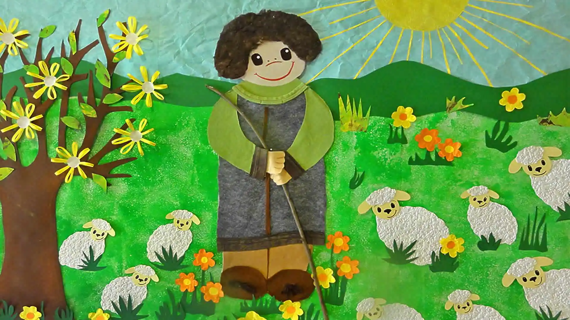 Djete pastir s ovcama